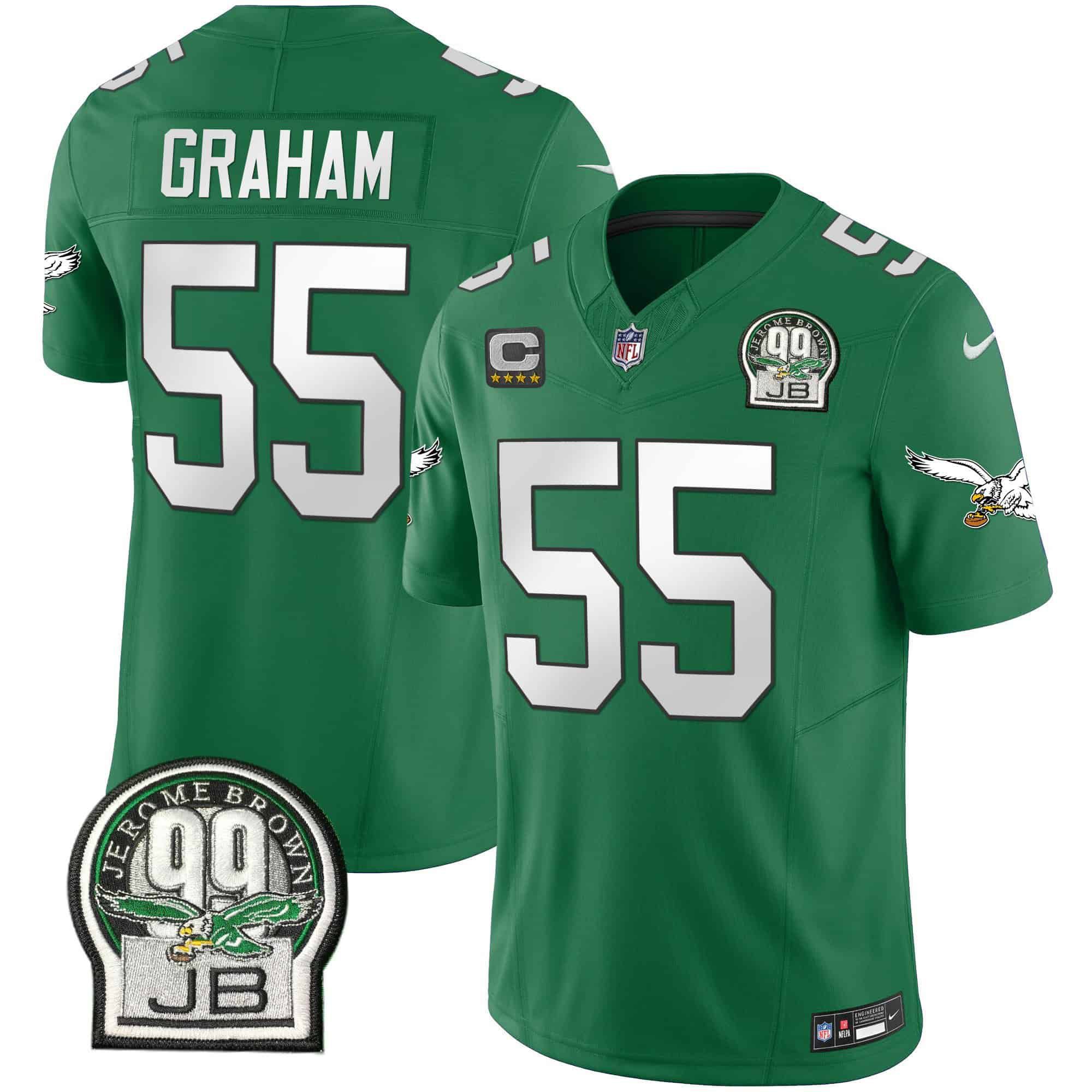 Men Philadelphia Eagles #55 Graham Green 2024 Nike Jerome Brown Patch Alternate Limited NFL Jersey style 1->indianapolis colts->NFL Jersey